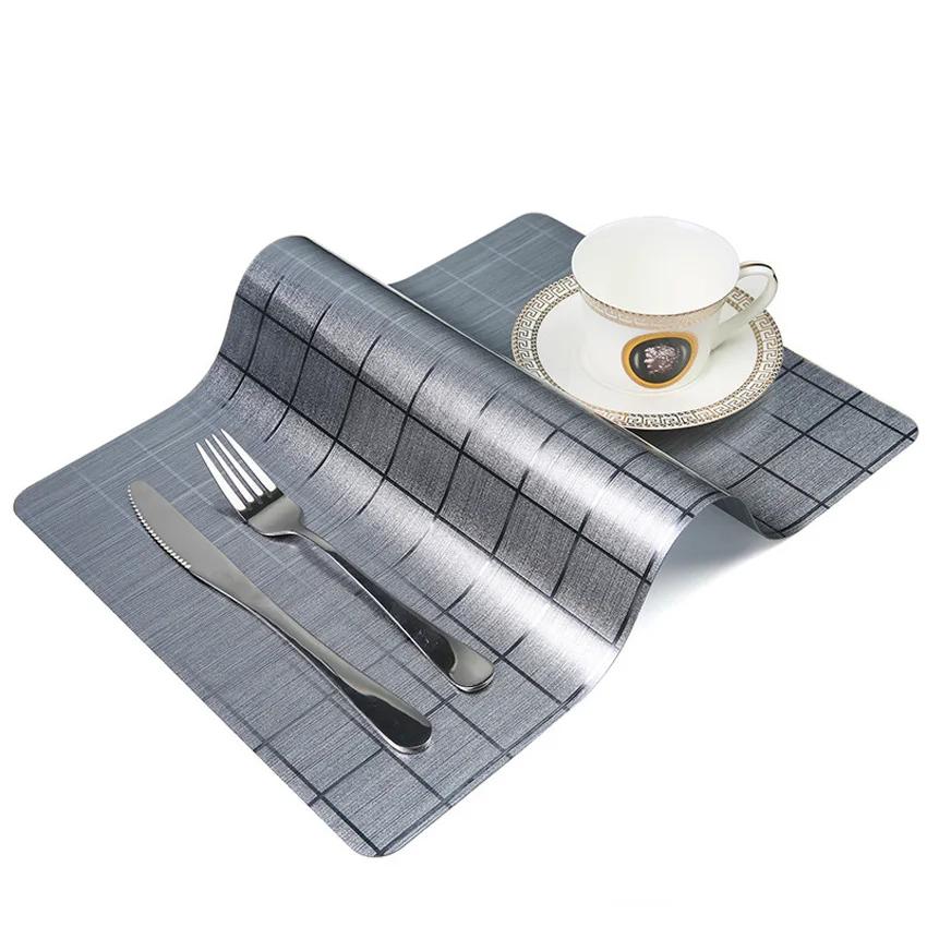 Waterproof Anti-oil Placemat PVC Dining Table Mat Golden Disc Pads Bowl Pad Coasters Table Cloth Pad Slip-resistant Pad 2/4/6pcs