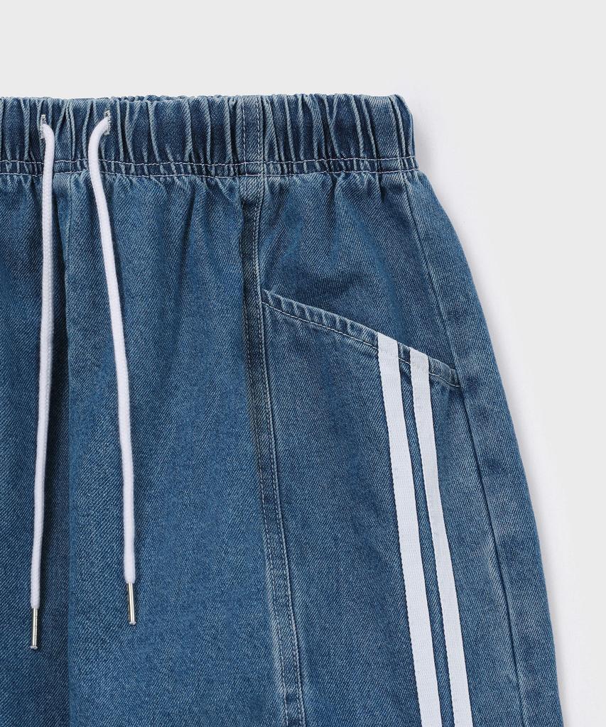SLOW RECORD HOUSE Side Track Denim Pants_Medium Blue