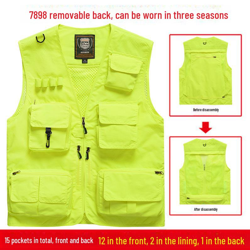 Men's Four-Season Multi-Pocket Outdoor Fishing and Photography Vest