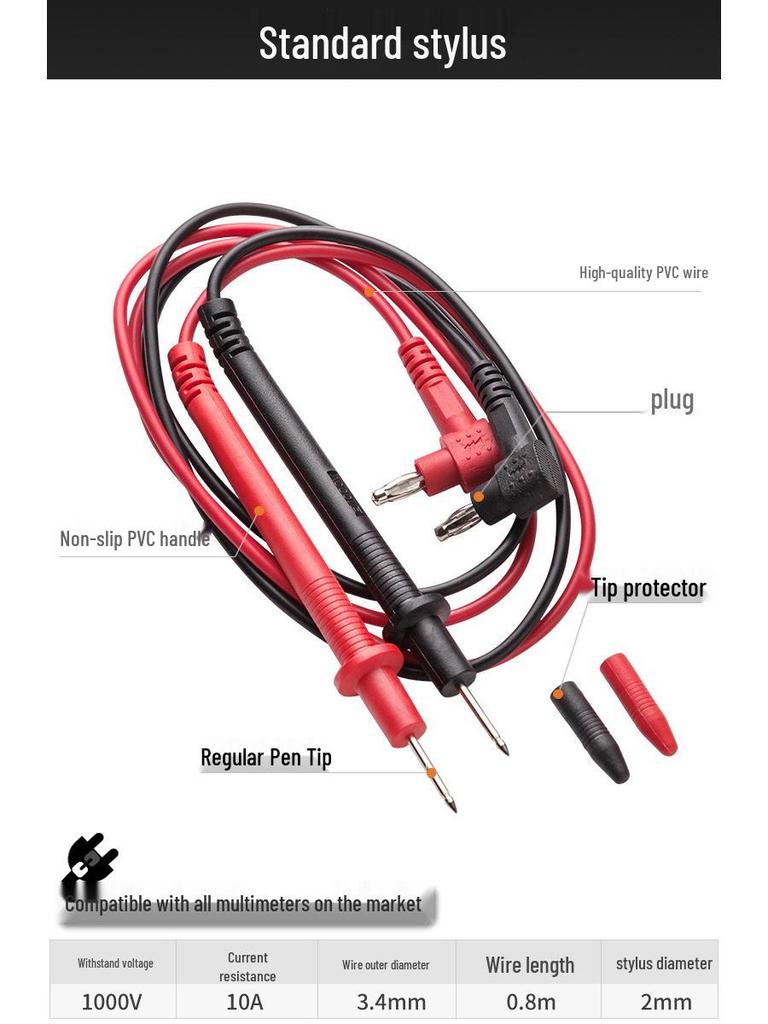 Universal Digital Multimeter Test Leads with Extra Sharp Steel Needle Antifreeze Pointer
