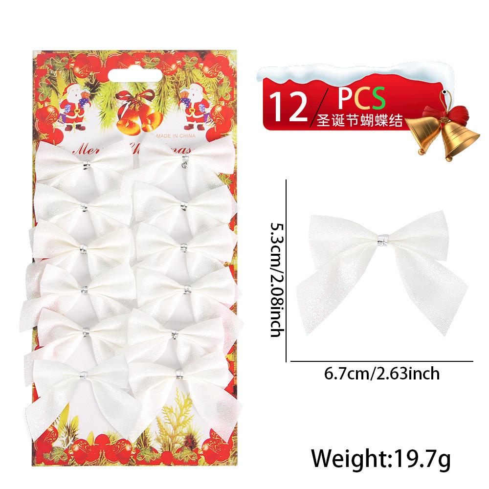 

Мини Рождественский Восхитительный Набор Бантов из 12 штук в Стильных Розовом, Белом и Золотом Цветах для Венков и Украшений на Елку White Bow