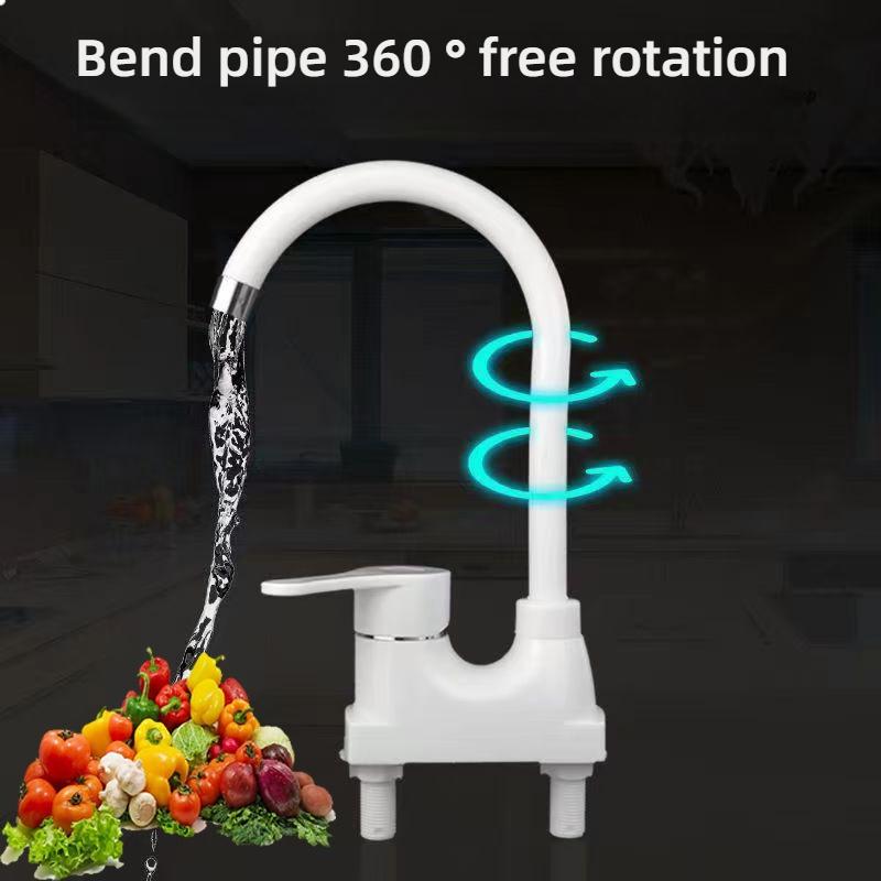 Plastic Faucet for Household Kitchen Sink Single Hole Anti-splash Universal Courtyard Kitchen Bathroom Basin Faucet