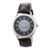 CREPHA Analog Solar Wristwatch SM-AM165-BKS Men's Black Leather Band Water Resistant