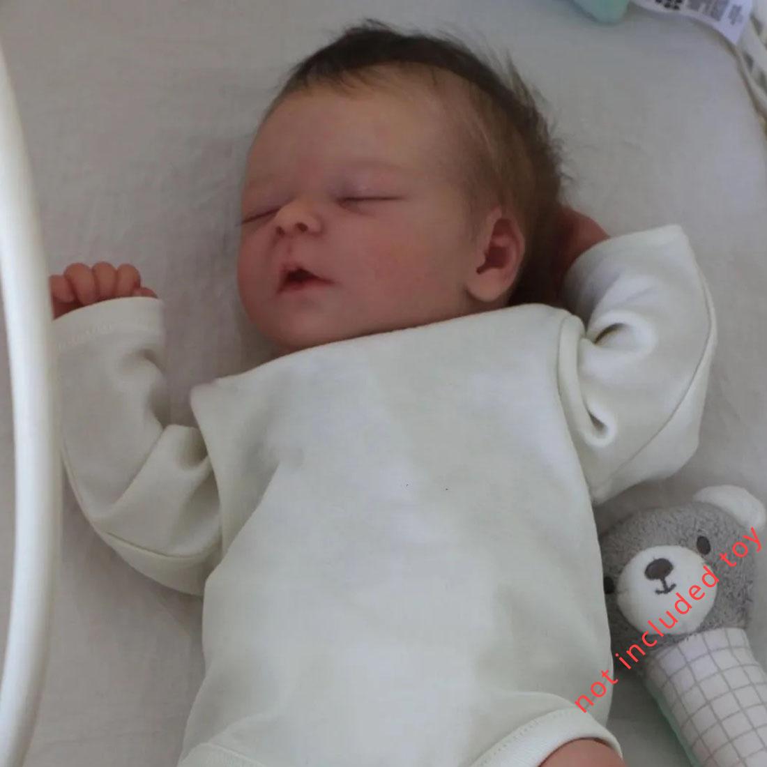 

Реалистичная 18-дюймовая 46-сантиметровая спящая кукла Reborn Baby Art Bebe Newborn Doll с 3D-рисунком на коже и видимыми венами, тканевая игрушка для девочки, реалистичный подарок на день рождения ребенка 45cm белый