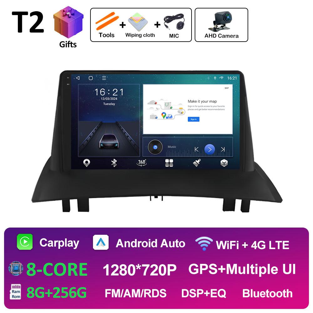 For Renault Megane 2 2002 2003 2004 2005 - 2009 Wireless Carplay GPS Navigation Android 14 DSP Stereo Autoradio Touch Screen 4G