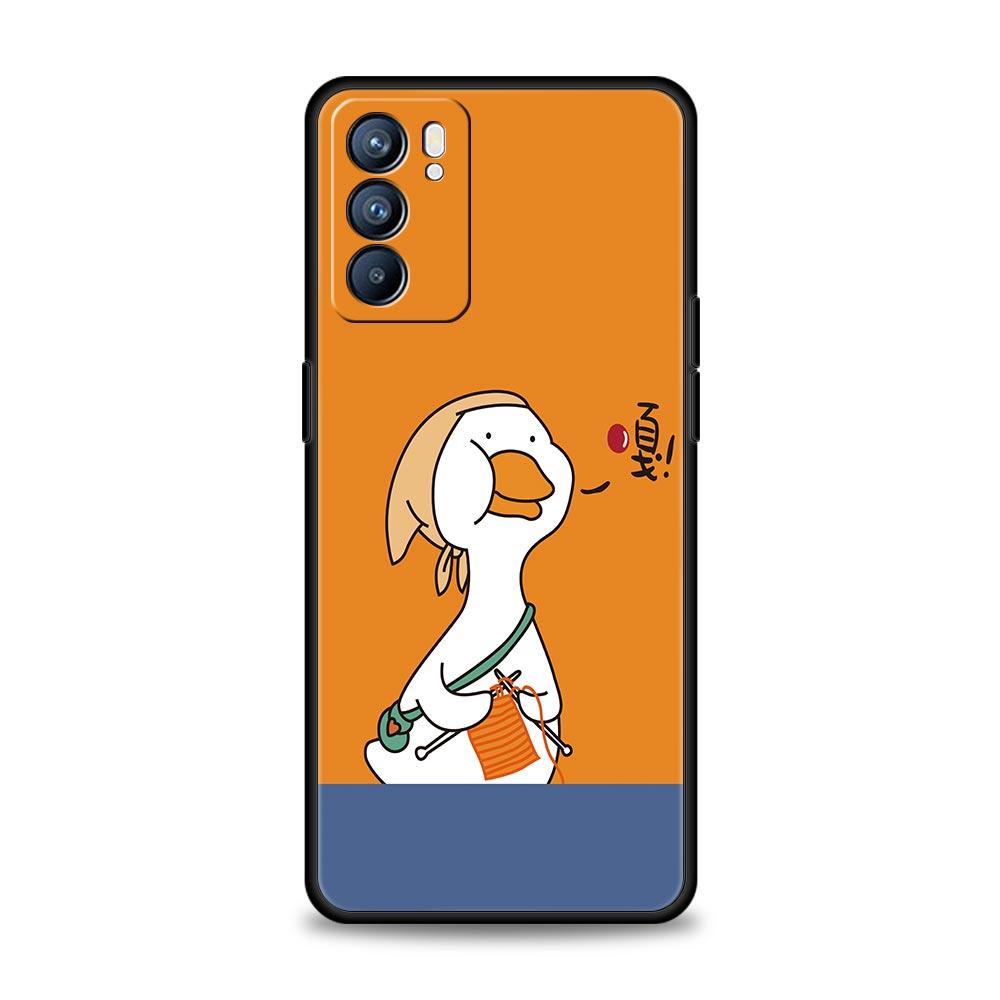 Funny Cartoon Duck Goose Phone Case For Oppo Reno14 Reno13 Reno12 11 F 10 Find X5 X9 Pro A54 5G A53 A9 A16 A78 4G A80 A98 Cover
