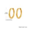 Wind stainless steel geometric large plain ring earrings plated with 18k gold simple earrings women's multi-specification 2mm, 4mm