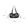 Yogodlns Casual Soft Leather Shoulder Bag Large Capacity Solid Color Commute Bag Multifunctional Minimalist Tote Bag For Women