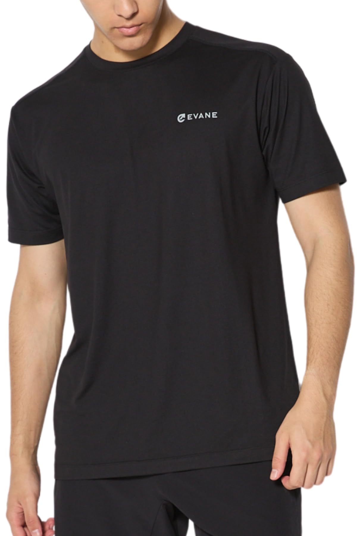 

EVANE Эластичная тренировочная футболка с рукавом реглан, тянущаяся в 4 направлениях (Л, Черный) чёрный