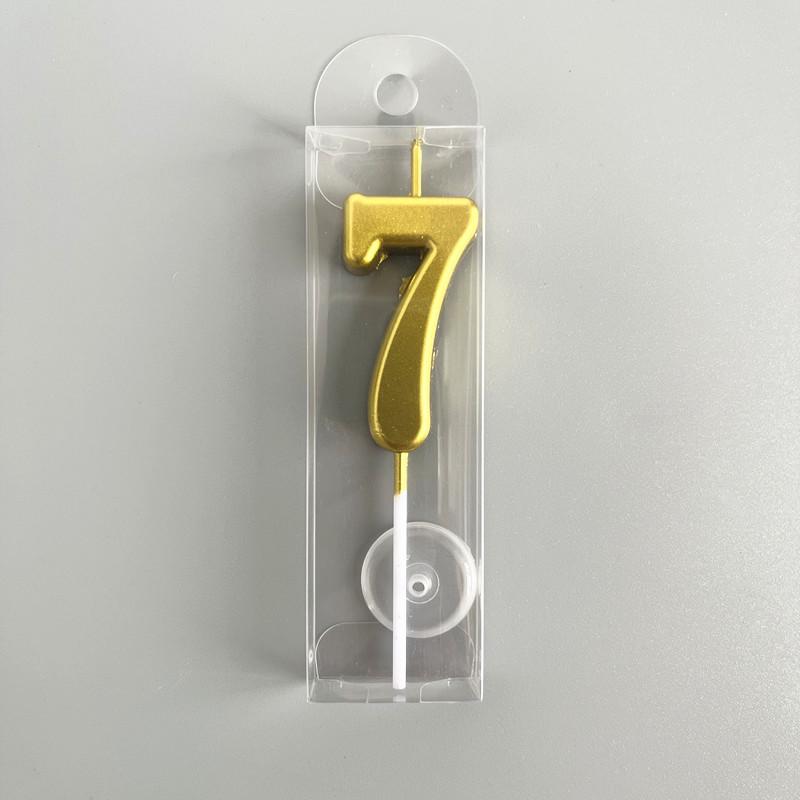 Gold Plated Birthday Cake Number Candles - Creative Dessert Table Decoration