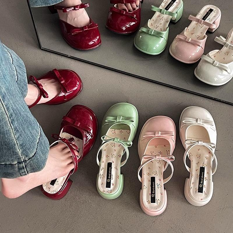 New Style of Stylish and Fashionable High-heeled Sandals with Thick Heels Women's Shoes and Flip-flops