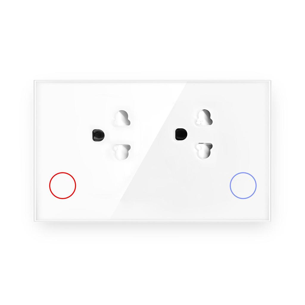 Graffiti Smart WiFi Socket with Power Stats, Tempered Glass Panel, Thai & Vietnamese Standard, Alexa Compatible
