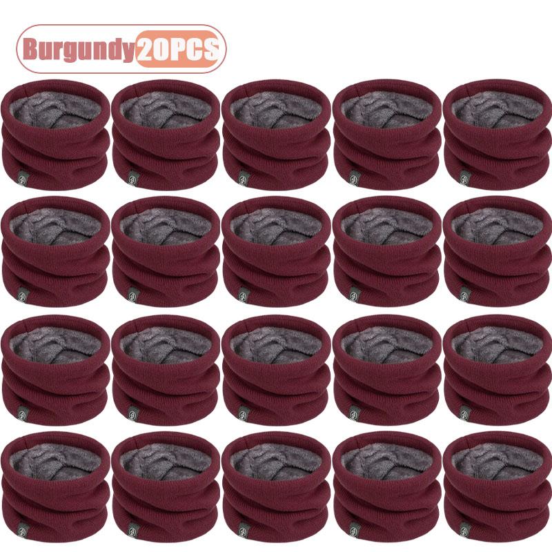 1-20PCS Unisex Winter Scarf Thickened Fleece Lined Warm Neck Gaiter for Outdoor Cycling Student Cold Weather Gift