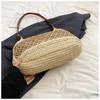 Fashion Weave Tote Bag Large Capacity Summer Beach Straw Handbag Sweet Bohemian Shoulder Bag  Girls