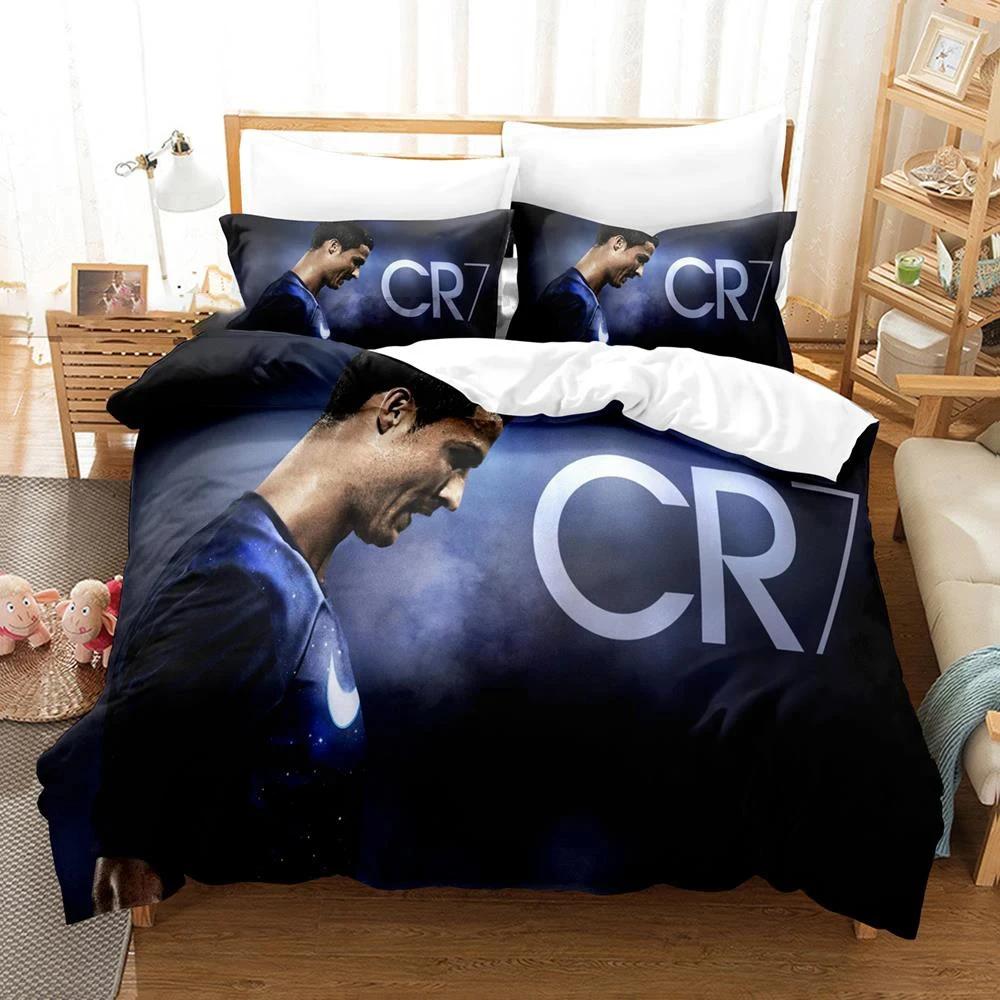 Football Star CR7 Soccer Bedding Set Boys Girls Twin Queen Size Duvet Cover Pillowcase Bed Boys Adult Fashion Home Textileextile