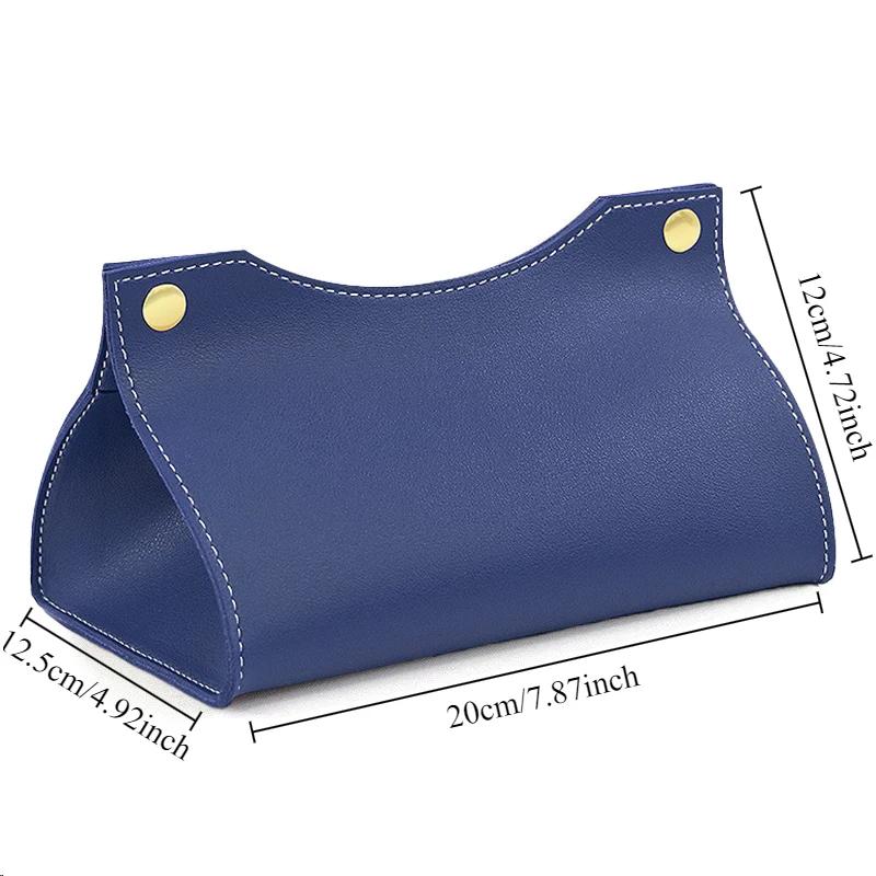 High Quality PU Leather Handbag Purse Tissue Box Holder Home Solid Color Storage Box Napkin Holder Tissue Boxes Napkin Holder