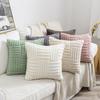 Solid Flannel Throw Pillow Cover 44x44 Cm Woven Soft Square Couch Bedroom Cushion Pillowcase for Sofa Bed Car Chair Home Textile