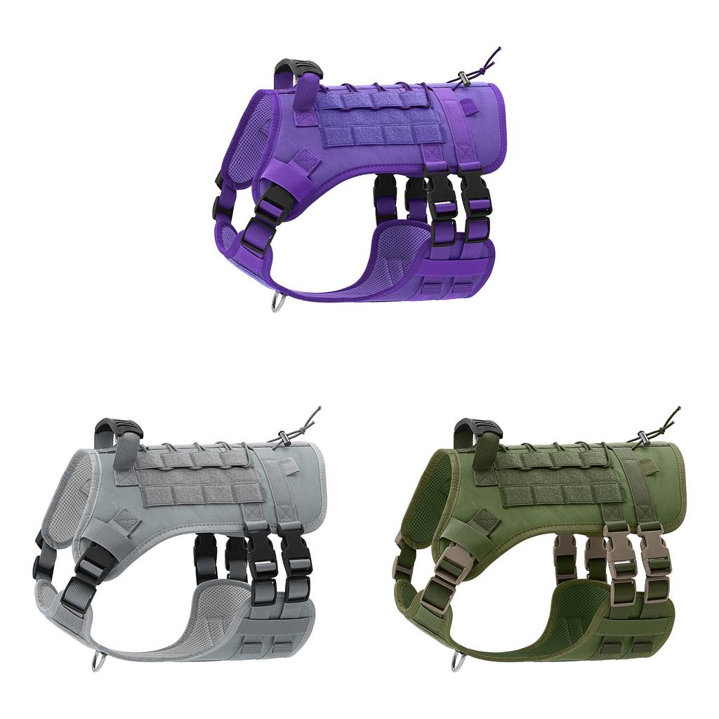 Oxford Fabric Dog Tactical Harness With Heavy Duty Magic Tape For Large Dogs