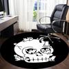 1pc Skull Cats Office Round Area Rug,  Mat Suitable For Office, Under Office Chairs Bedroom Living Room Home Decor, Room Deco