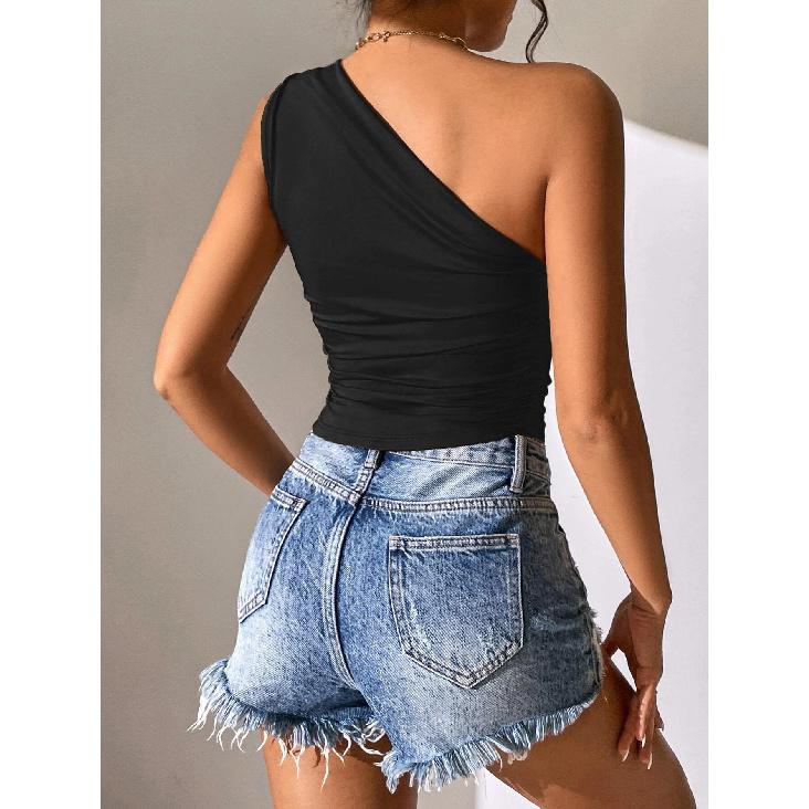 New Summer Casual Temperament Slim Fit Sexy Vest T-Shirt Sleeveless Suspender Versatile Top Strapless Women