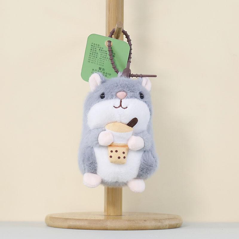 Cute Hamster Plush Keychain With Pp Cotton Filling For School Bags And Accessories