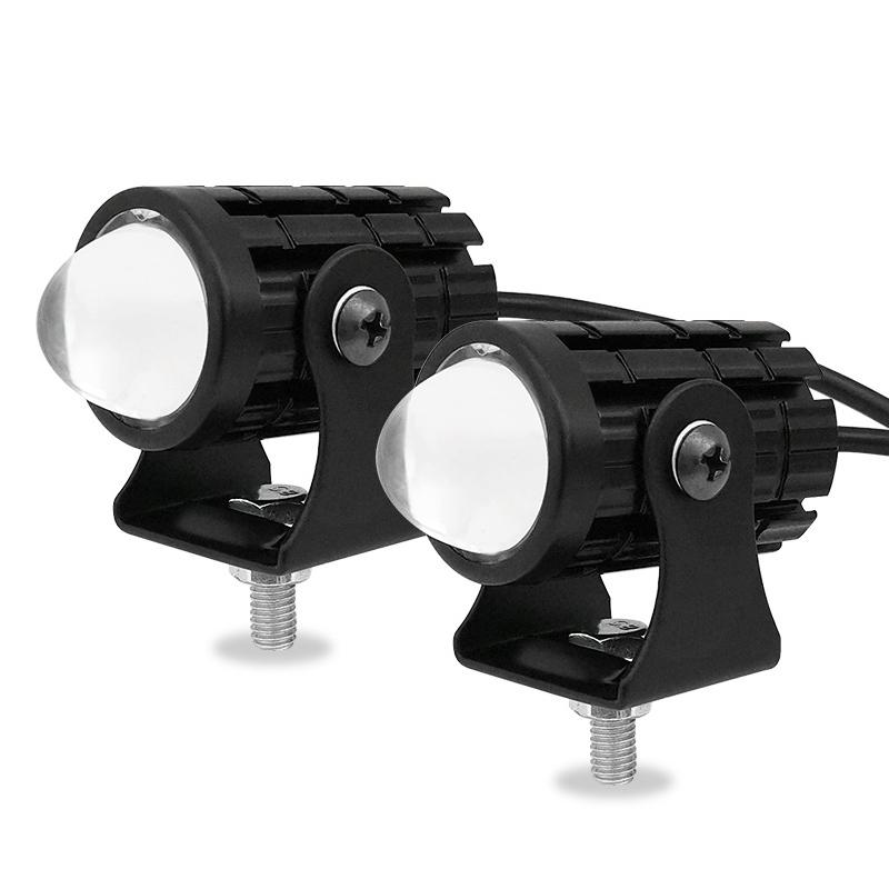 1Pc Universal Dual Color Car Driving Fog Light LED Spotlight Lamp Mini Projector Lens Auxiliary Motorcycle Headlight