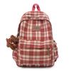 Zaino atmosfera coreana zaino scolastico in lana autunno e inverno zaino a quadri retrò letterario zaino per studente universitario femminile zaino per la classe