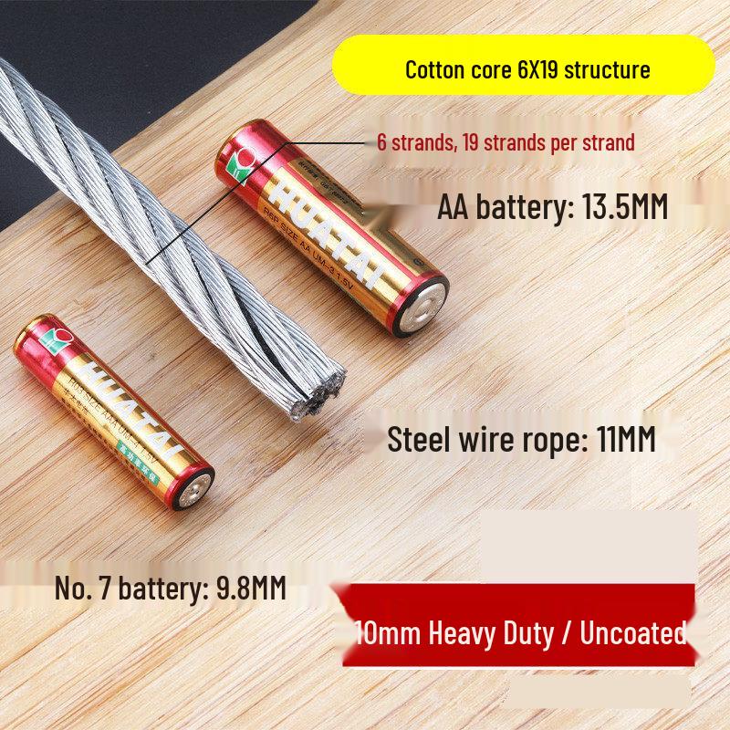 Jundingying 10mm Heavy-Duty Galvanized Steel Wire Rope