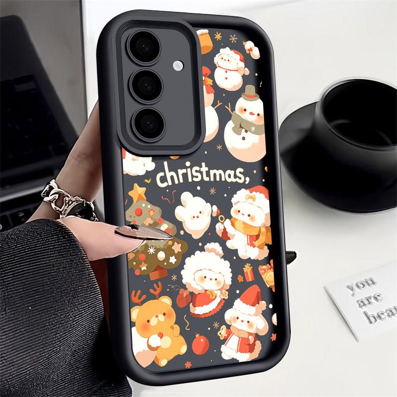 Christmas Theme Cane Picture S25FE Phone Case For Samsung Galaxy S25 S24 S23 S22 S21 S20 FE Ultra Plus Note 20 Shockproof Cover