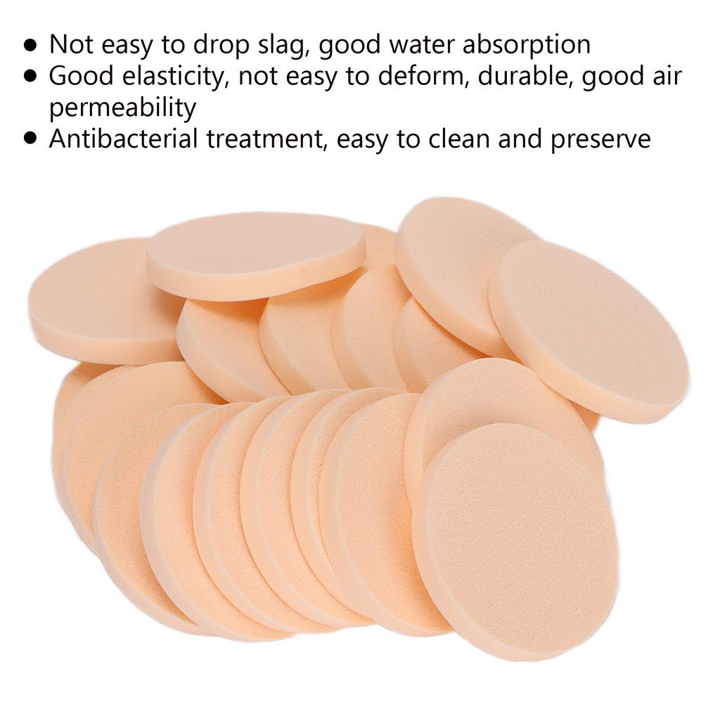 20PCS Round Makeup Sponge Dry and Wet Dual Use Reusable Antibacterial Round Powder Puff for Makeup