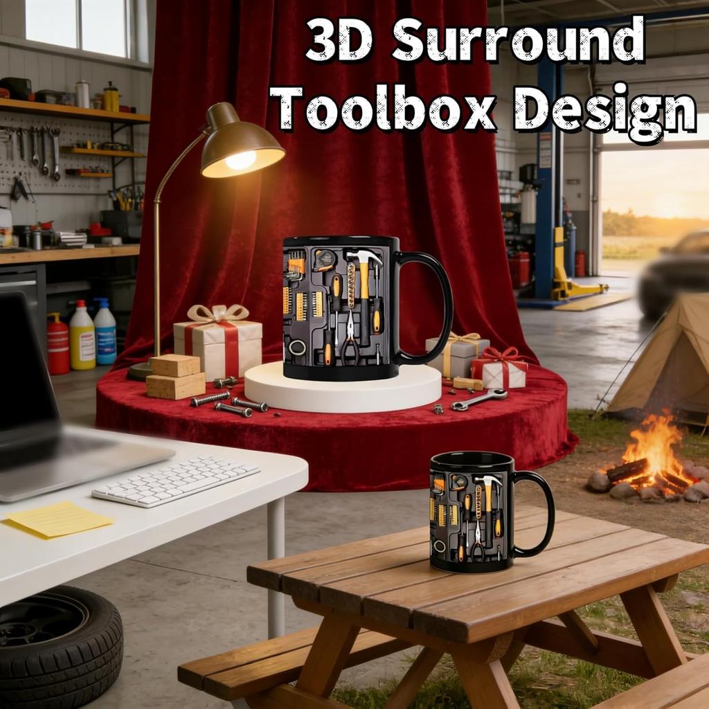 Mechanic Toolbox Chest Ceramic Coffee Mug Practical And Stylish Design for Coffee Lovers And Mechanics