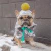 Cute Soft Flffuy Dog Fleece Hat Knitted Warm Dog Warmer Pom Hats Pet Headwear Windproof Cat Dog Cap Pet Hat Pet Supplies