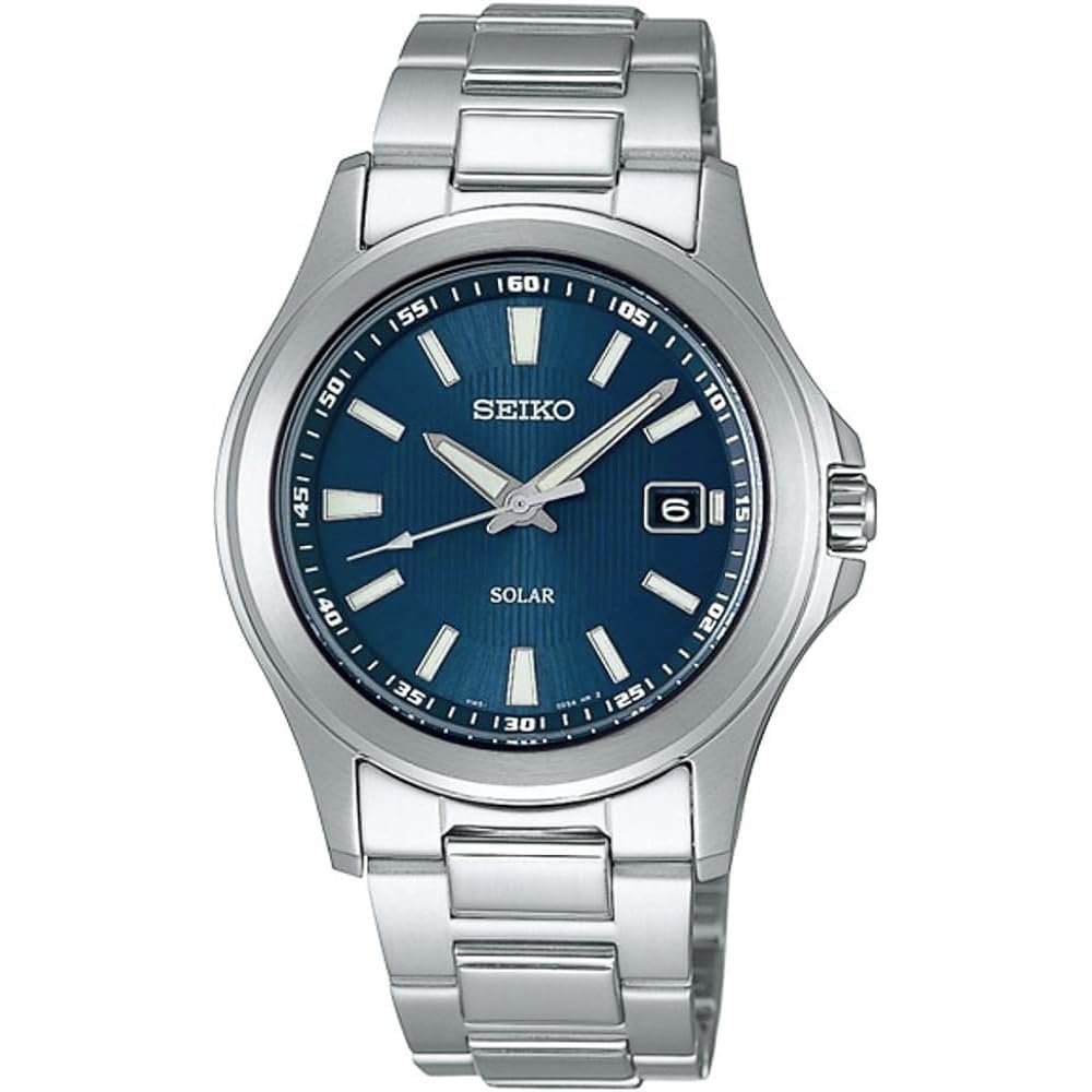 Мужские часы Seiko Solar Quartz SBPN071 Серебристо-синие Нержавеющая сталь Водонепроницаемость 100 м