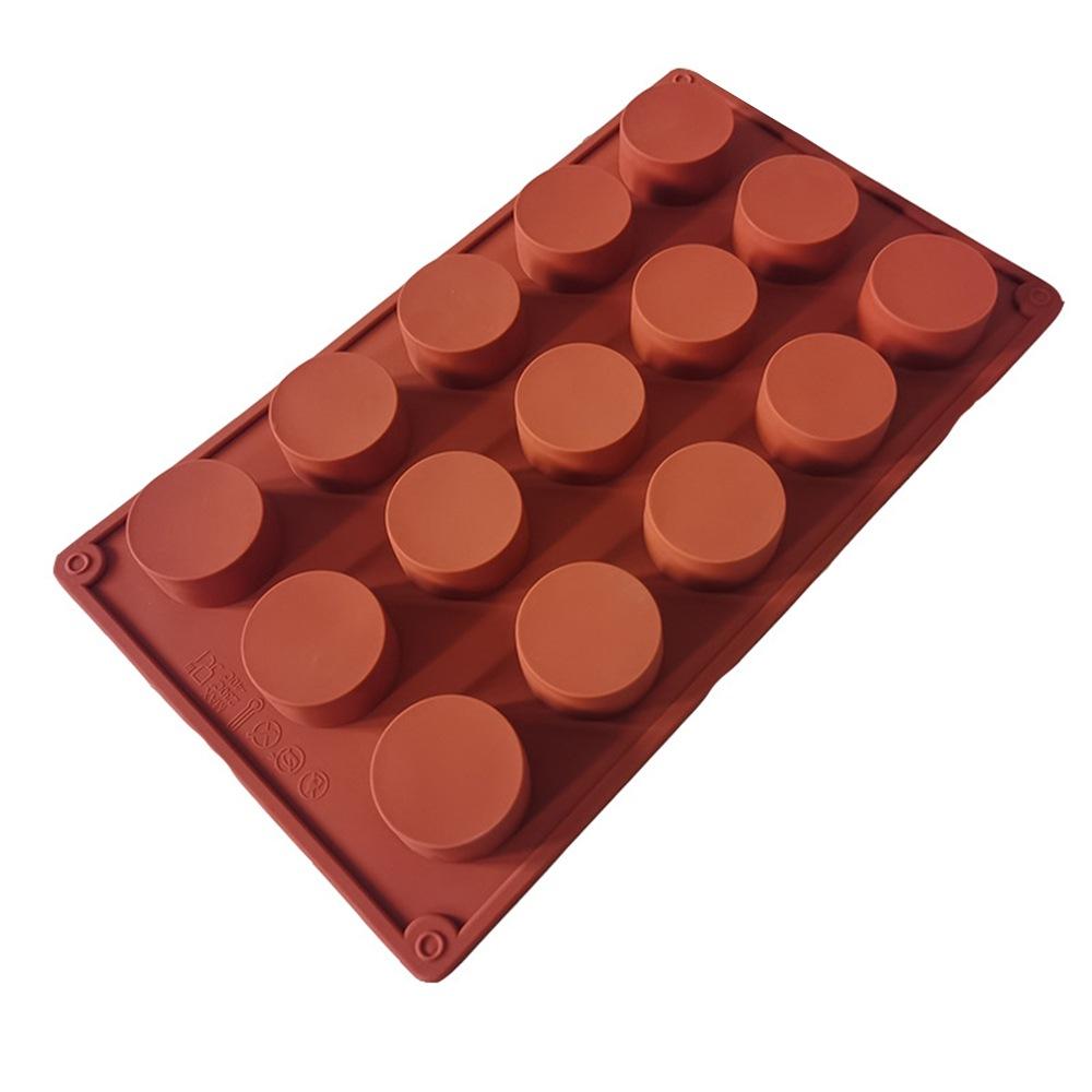 1 Pc 15 Medium Cylindrical Mousse Cake Mold Round Sandwich Silicone Mold Small Eardrum Dessert Fondant Baking Mold