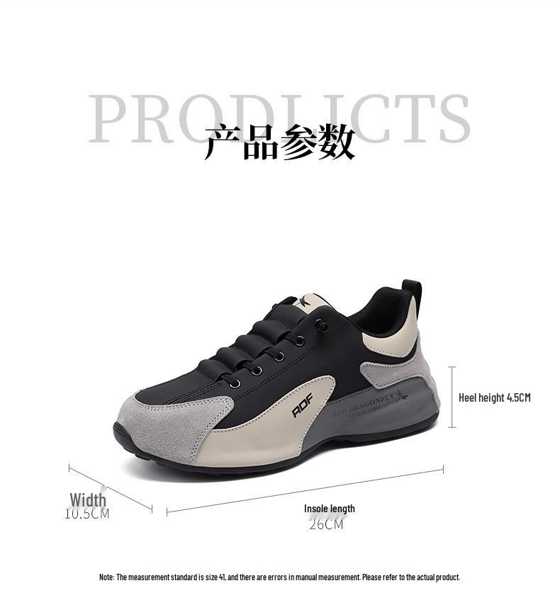 Red Dragonfly Men's Leather Casual Sneakers - Autumn 2025, Soft & Thick Sole, Trendy & Versatile