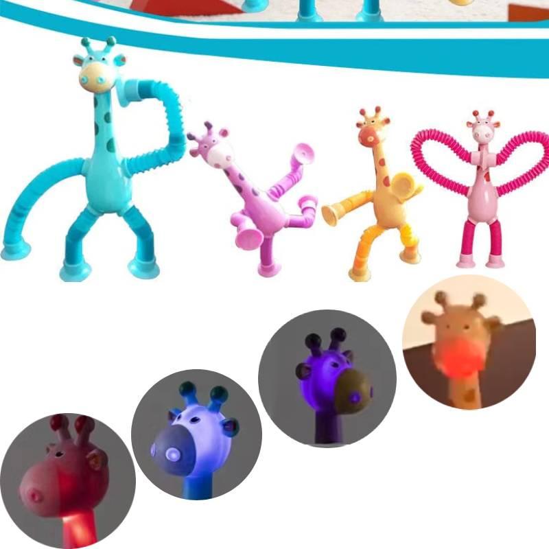 Langhals-Giraffe Stretch-Spielzeug mit Saugnapf und Leuchtfunktion