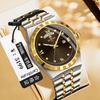 BINBOND Luxury Ultra-Thin Men's Quartz Watch, Rhinestones, Waterproof, Luminous Double Calendar Wristwatch.