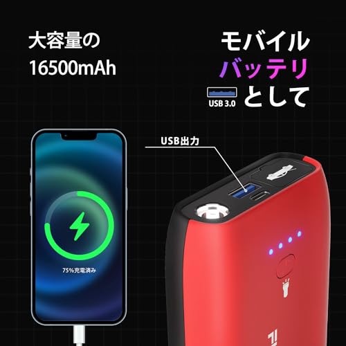 FISHERFANS FF7 MINI Car Motorcycle Jump Starter Large Capacity 16500mAh Small and Lightweight 12V Peak Current 1200A QDSP Booster Technology Comp