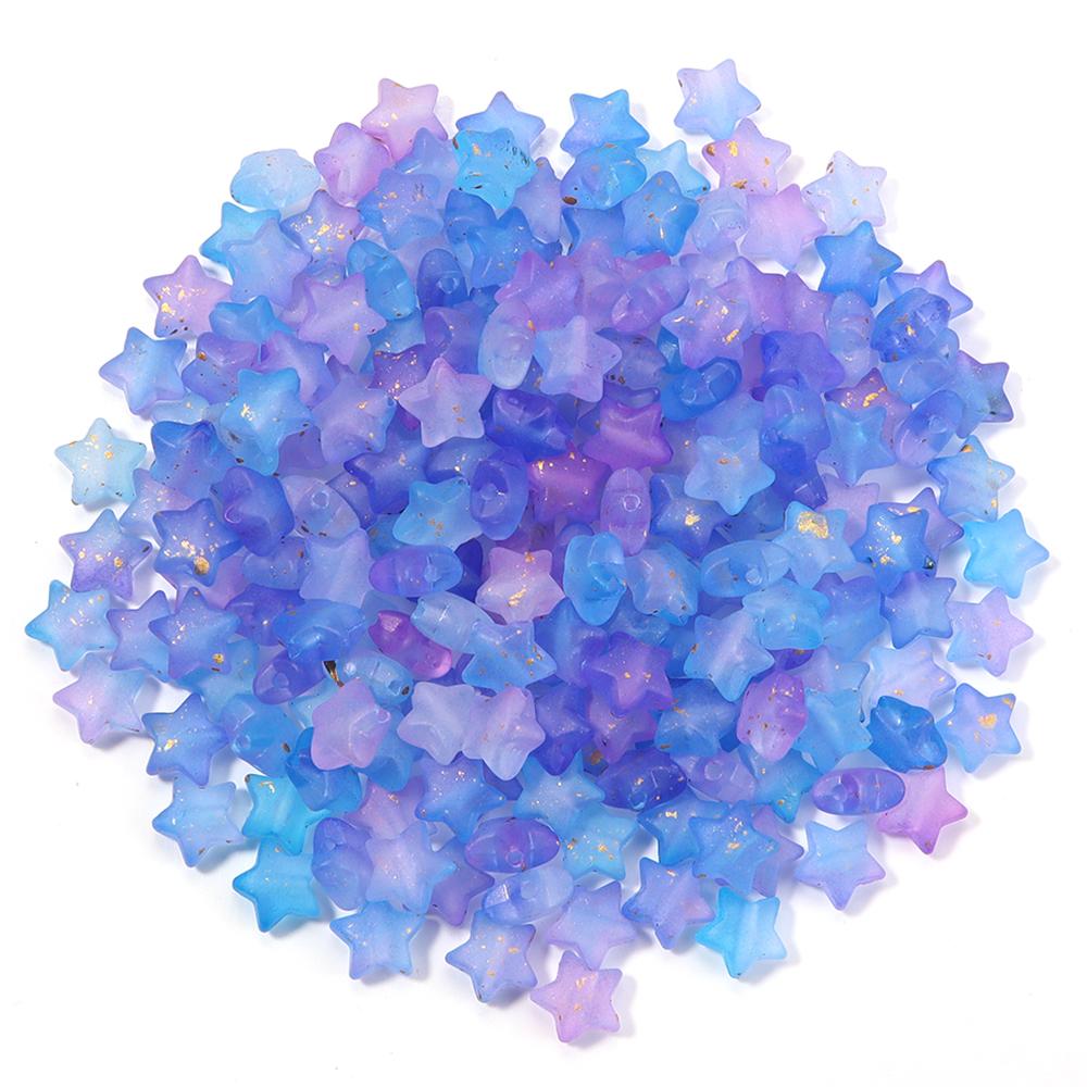 200 Stück 9x10mm Stern Acrylperlen Bunt Transparent Lose Abstandshalterperlen Für Schmuckherstellung DIY Armbänder Halsketten Zubehör