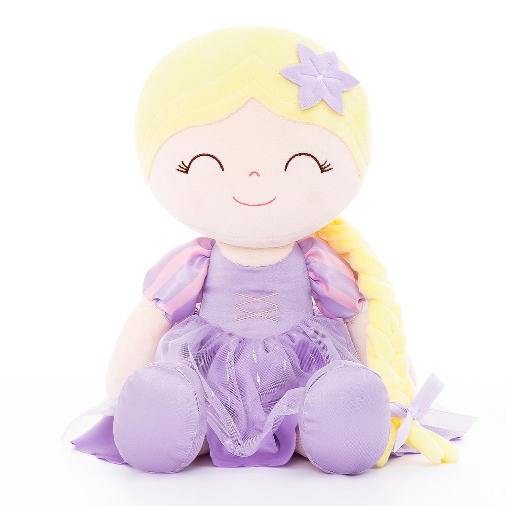 16 Inches Plush Dolls Purple Flower Princess Baby Girls Toys Purple Dress for Baby Girls Birthday Gifts