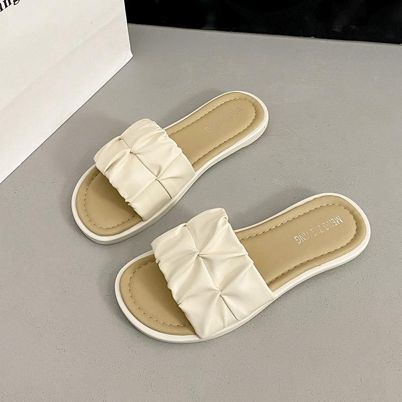 Slippers women's summer outer wear new fashion flat heel thin bottom light soft bottom non-slip pregnant women one word cool slippers tide
