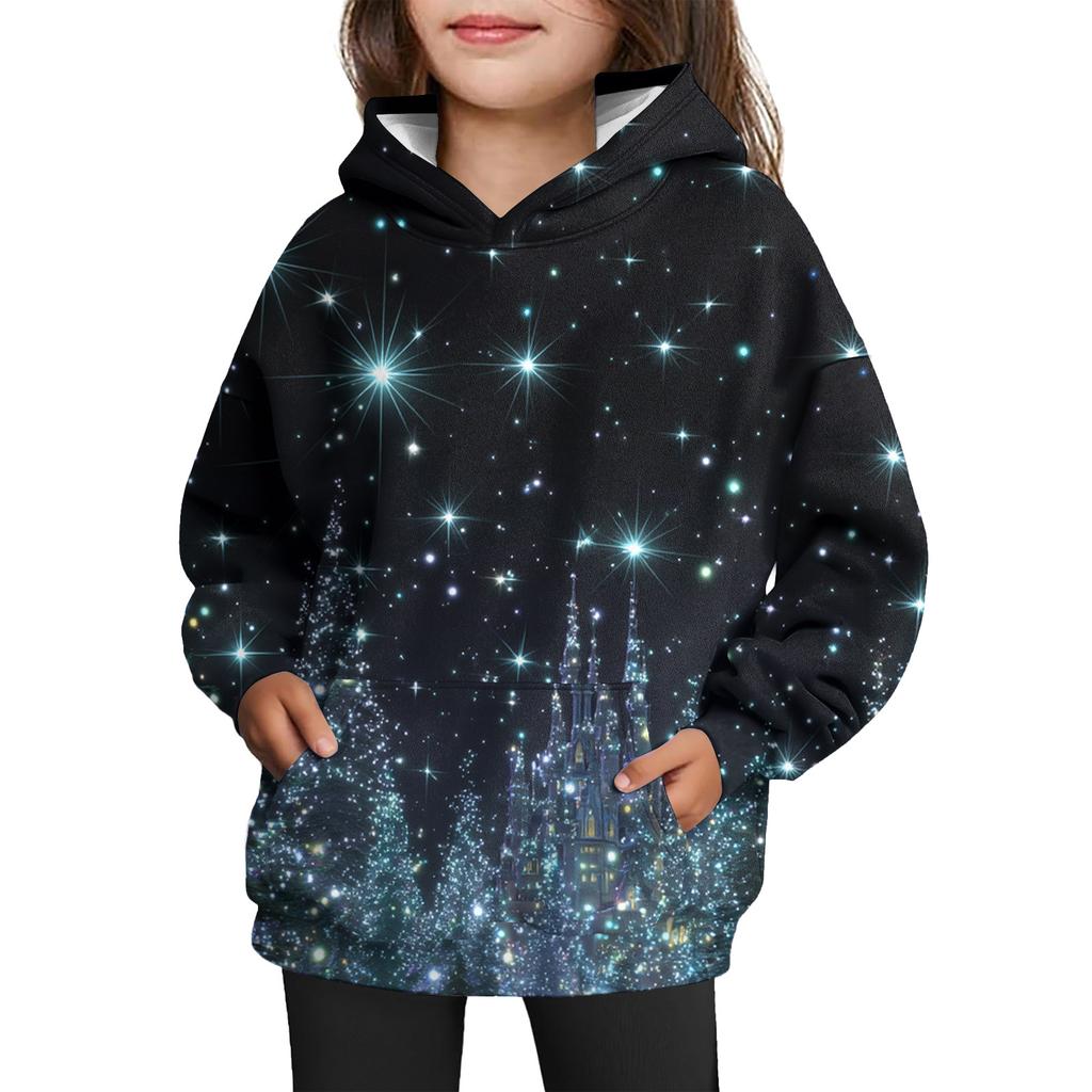 Girls' Hooded Tie-Dye Sweatshirt - Pullover Print Top