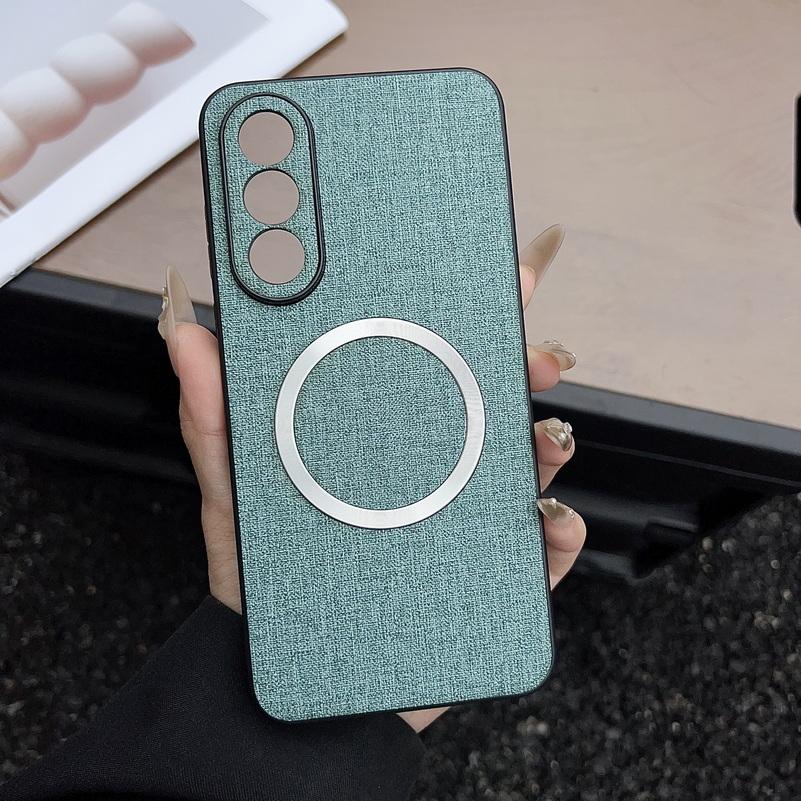 Magsafe Magnetic Plain Leather Case For OnePlus Nord 5 4 Ce 5 One Plus 13s 13T 13R 13 12 Ace 5 3 Cloth Wireless Charging Cover