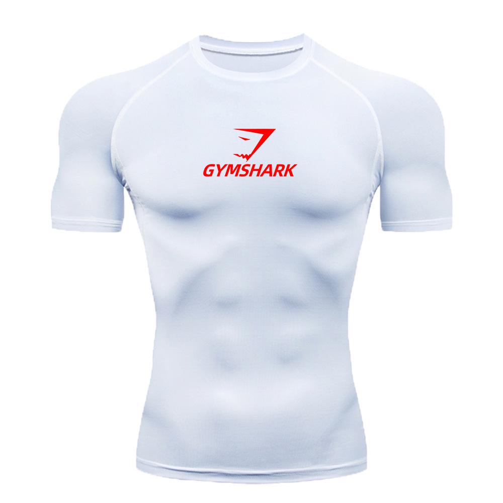 GYMSHARK Shark Short Sleeve Fitness T-shirt - Breathable, High Elasticity, Quick Dry.