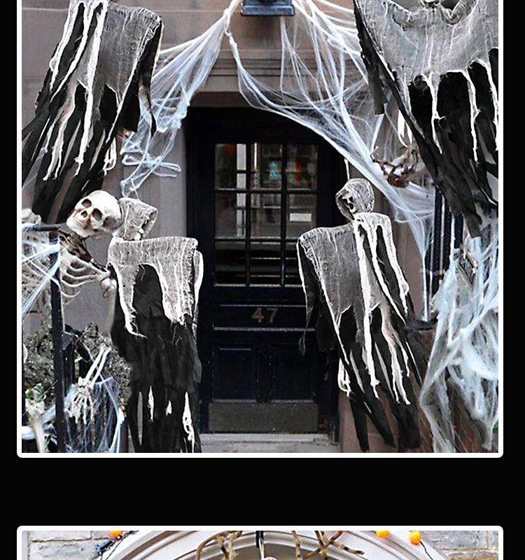 Halloweenské lebky gázové duchové závěsné ozdoby pro dekoraci strašidelného domu