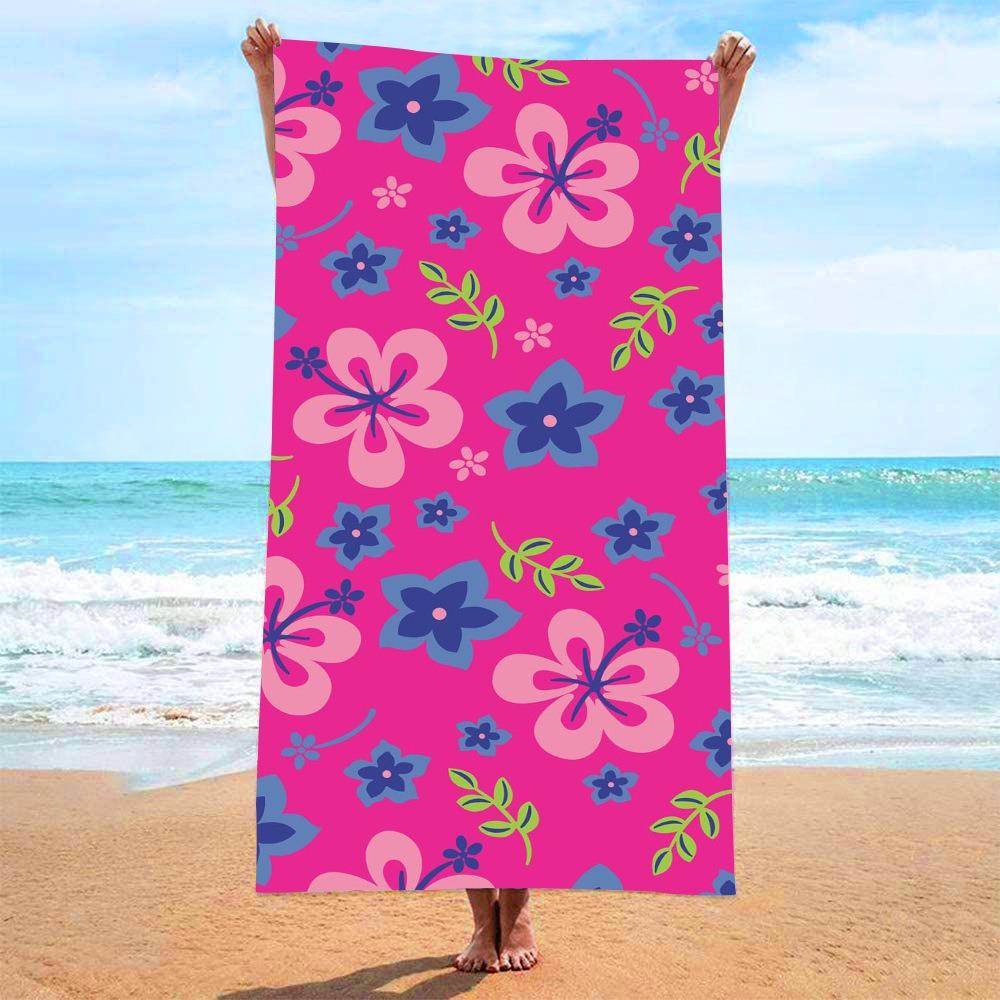 Large Ocean Scenery Beach Towel Polyester Quick Dry Sandproof Bath Towels Tropical Palm Tree Summer Outdoor Pool Travel Blanket
