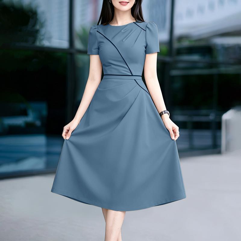 ZANZEA Women Casual Round Neck Summer Short Sleeve Sheath Dress