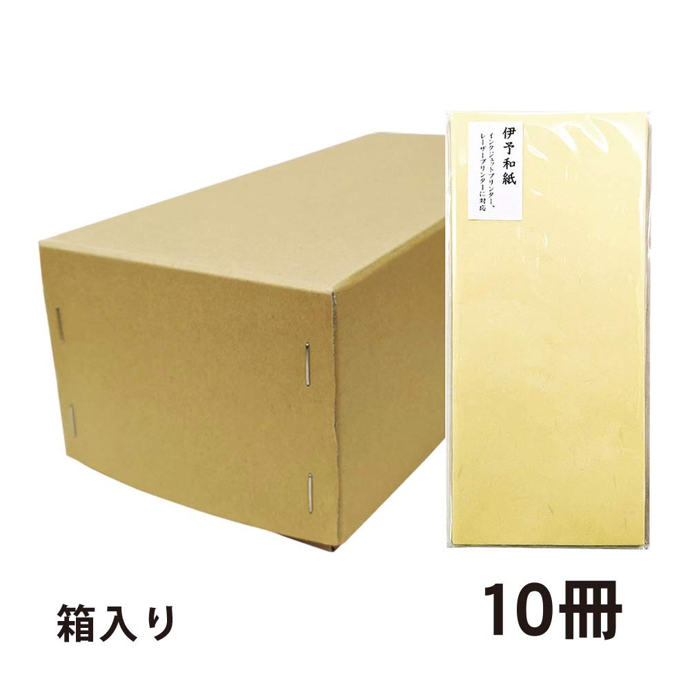 Ehime Paper Sakurashinokou Iyo Washi Size 10 Envelopes Per Co., Ltd. Envelopes, Gekka, Long, 4, Pack, Yellow, SEG-YE-10P