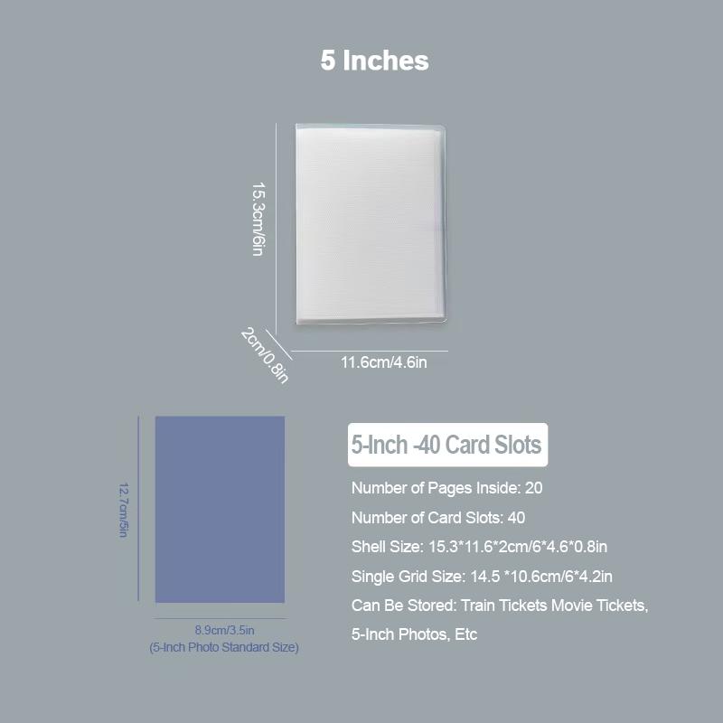 Elegant and Minimalist Polaroid Frosted PP Photo Album Large Capacity Pocket Storage Book Multi Specification Inf