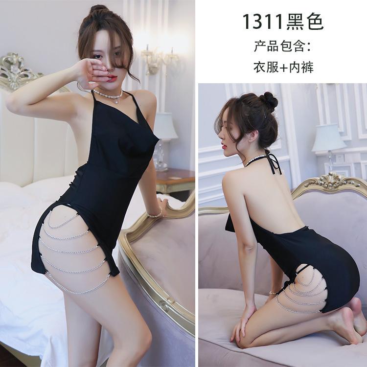 Sex underwear sexy suspender pajamas nightgown uniform temptation nightclub outfit qqny cloud